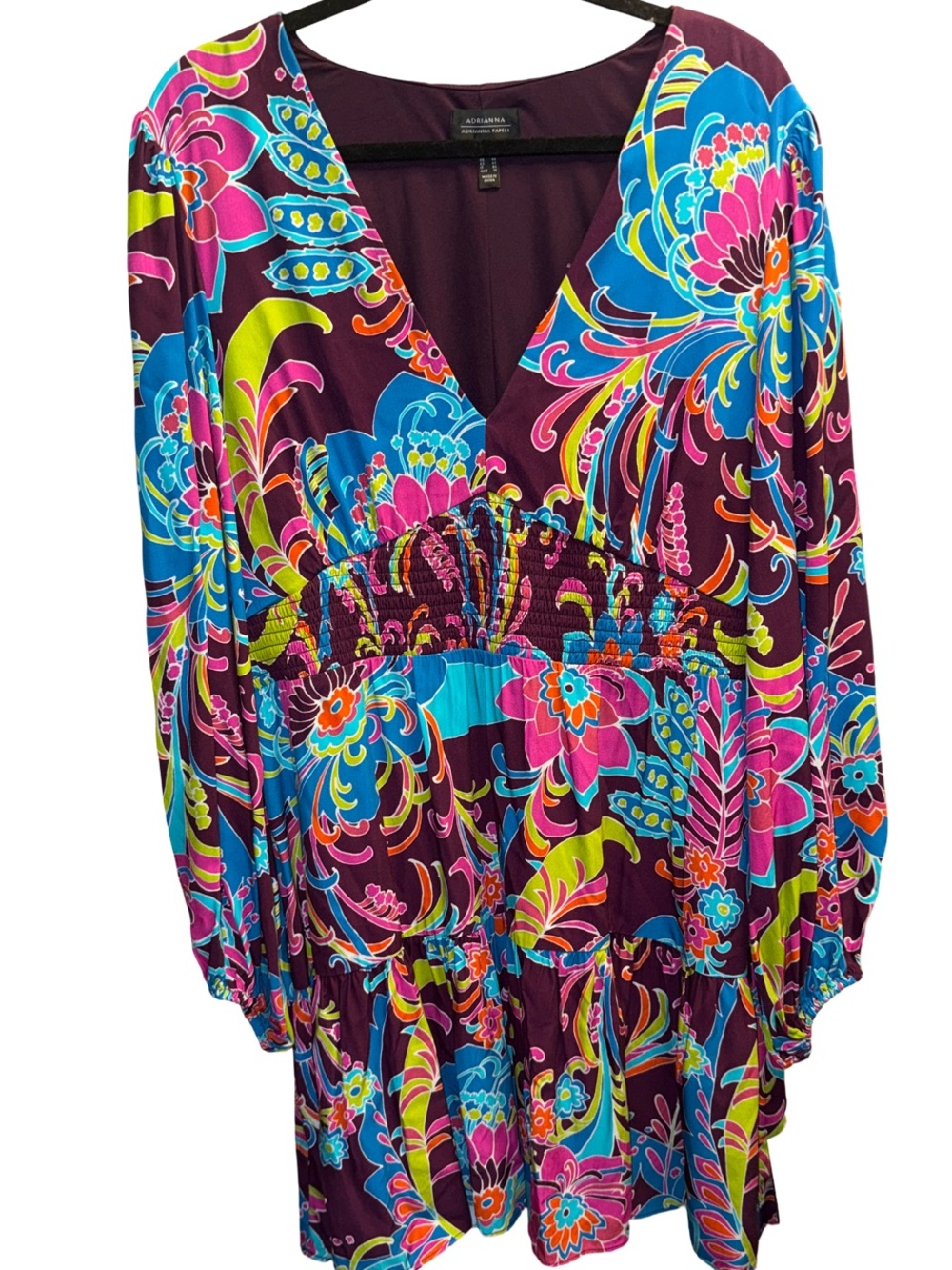 Adrianna Papell Women's Printed
Balloon-Sleeve Fit & Flare Dress -NWT- Size 14